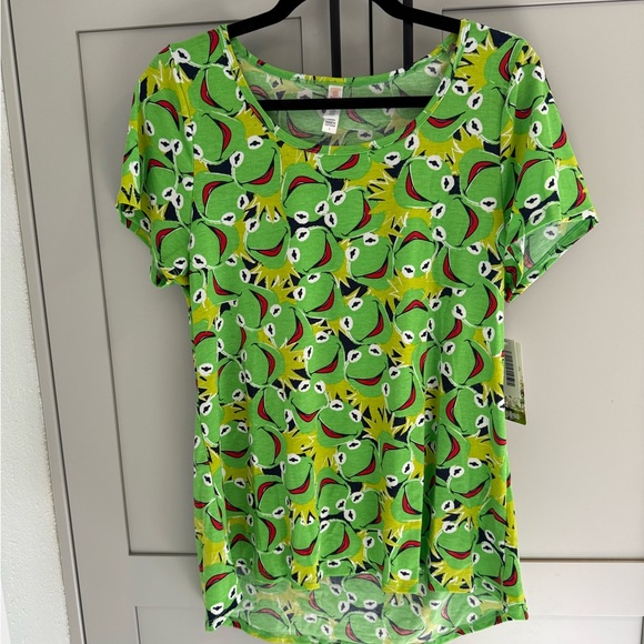 LuLaRoe Tops - LuLaRoe Disney Classic T (Green Kermit Pattern Short Sleeve Tee)